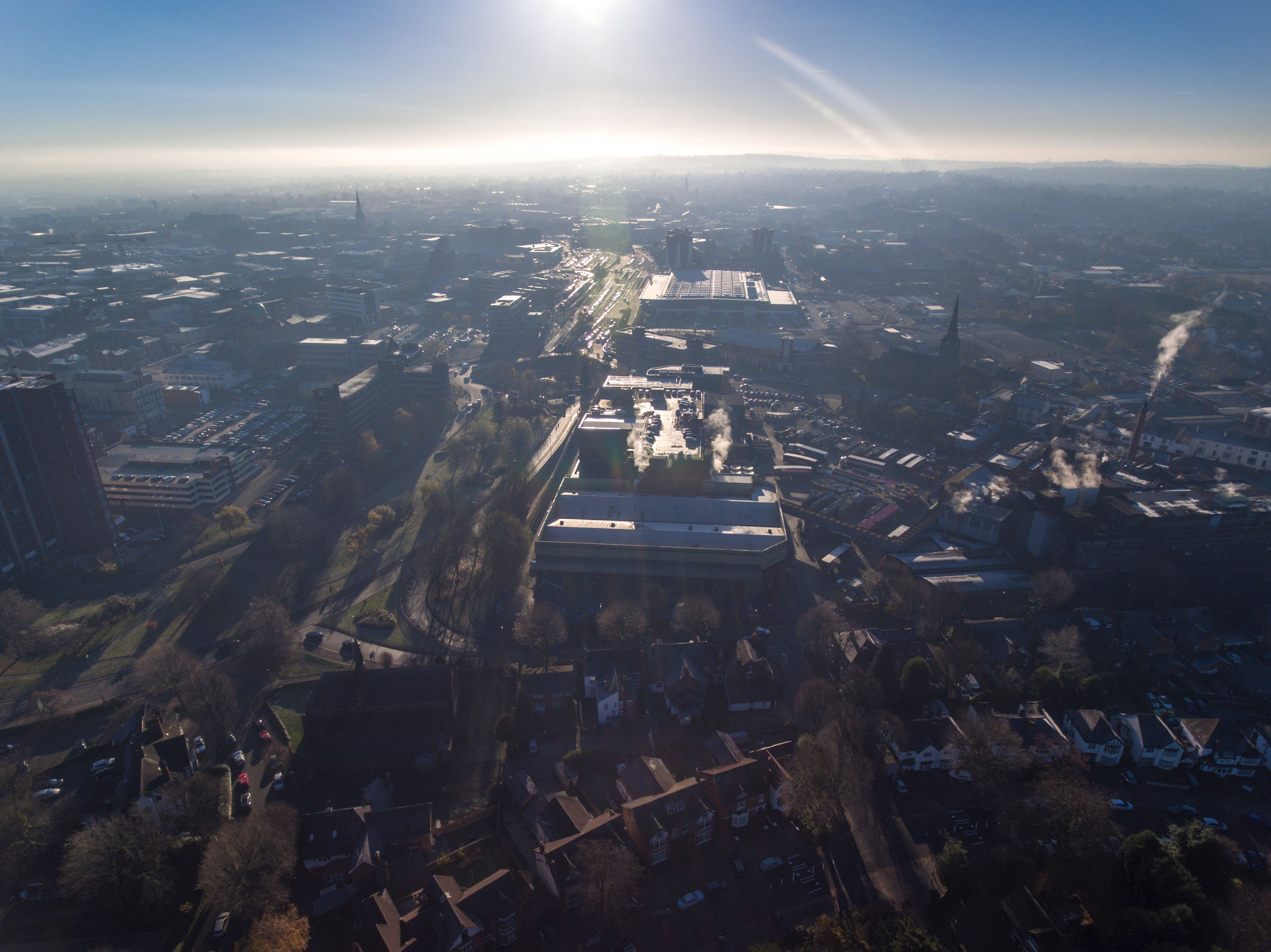 Aerial view of industrial Wolverhampton<br>